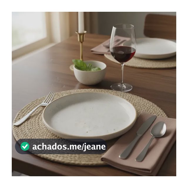 Conjunto Com 2 Pratos Raso Artesanal 26,5cm