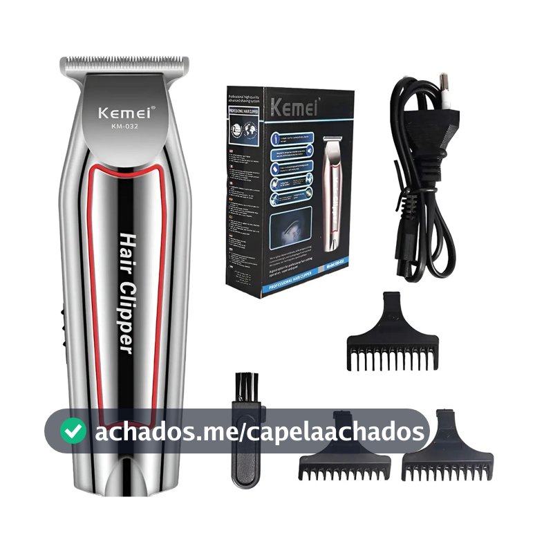 Máquina Acabamento Kemei KM-032 Barba Cabelo Bivolt