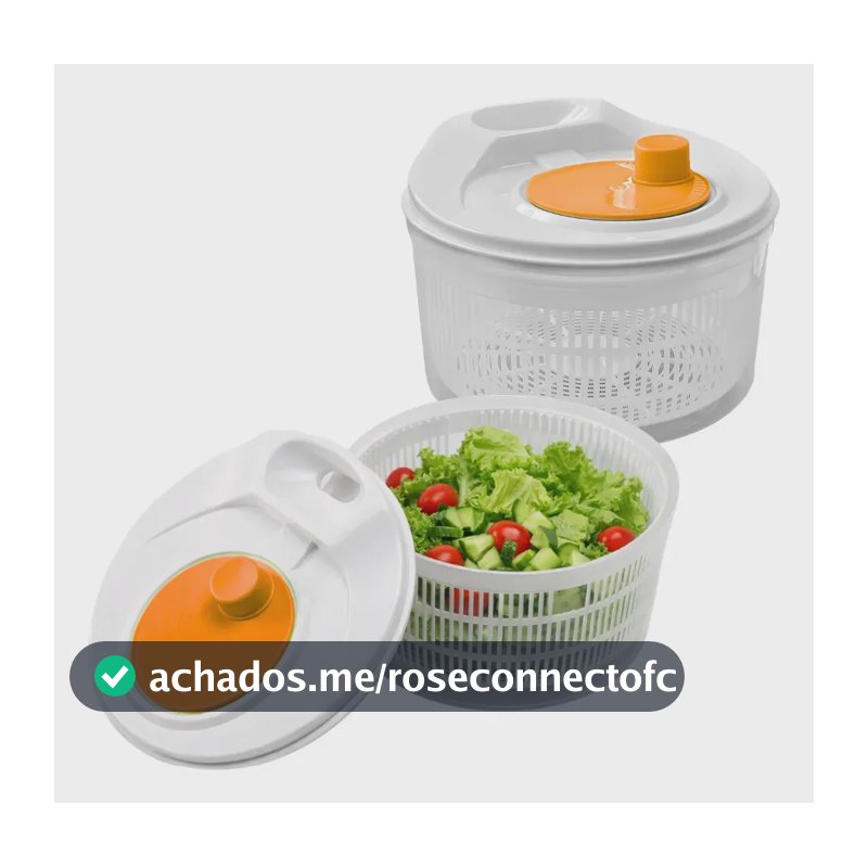 Centrífuga De Salada Secador Verduras Manual Cores 4200ml Cor Laranja