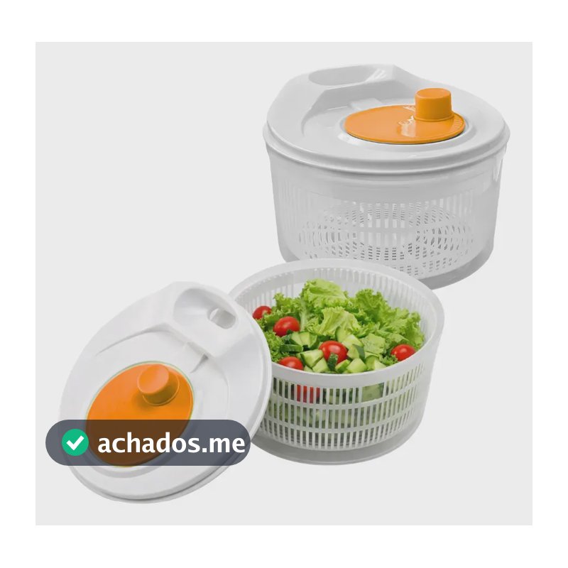 Centrífuga De Salada Secador Verduras Manual Cores 4200ml Cor Laranja