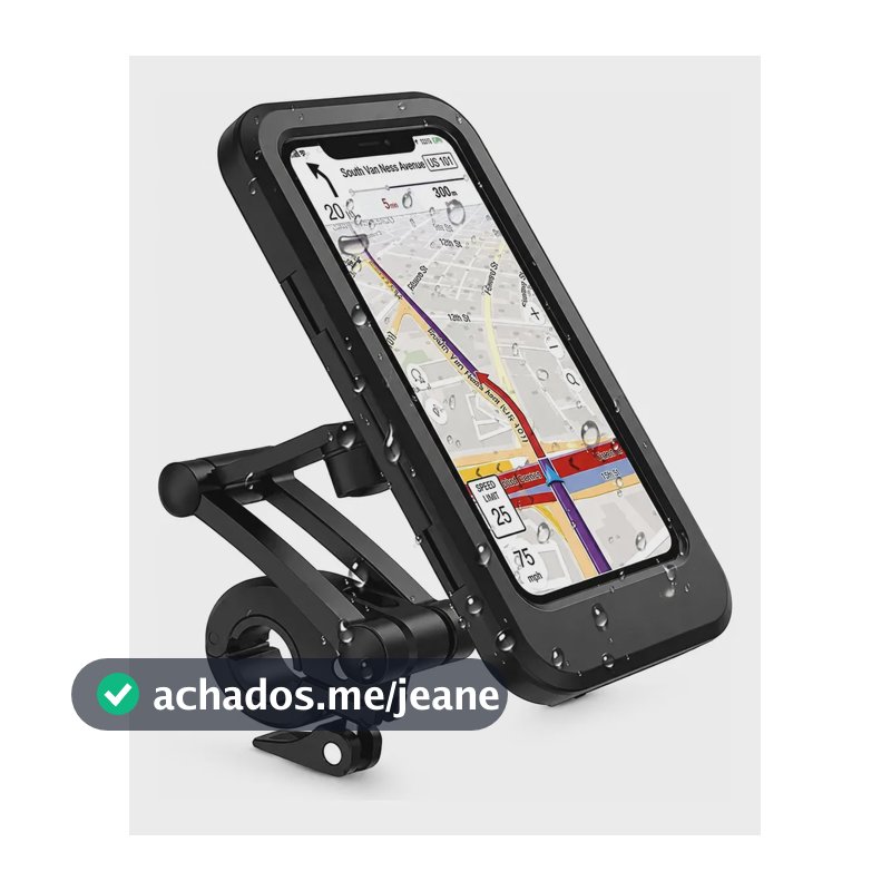 Suporte Celular Moto Bicicleta Prova D'água Universal Preto