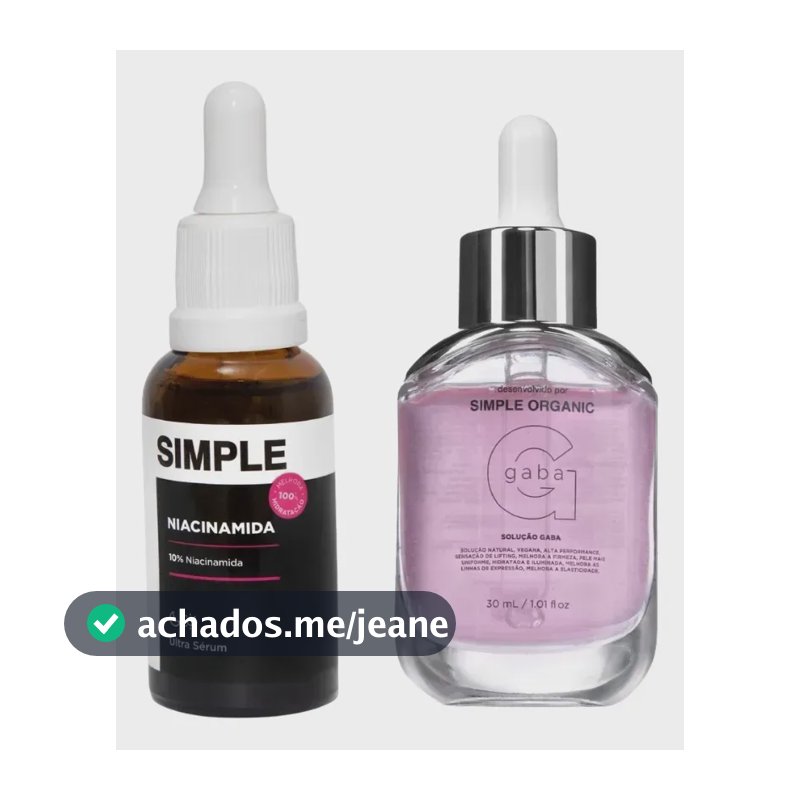 Kit Sérum Solução Facial Niacinamida + Gaba Simple Organic