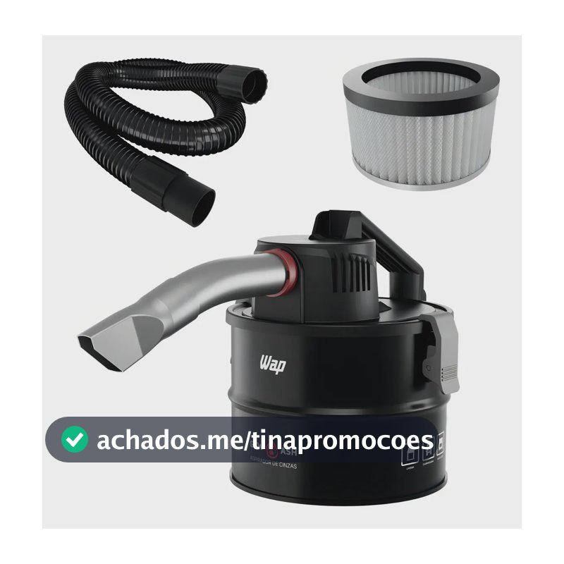Aspirador de Cinzas WAP GTW ASH com Potência de 1400W Filtro HEPA Sugador de Pó Churrasqueira 127V