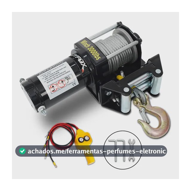 Guincho Elétrico 3000 Libras Para Quadriculo Jipe Barco Cabo De Aço