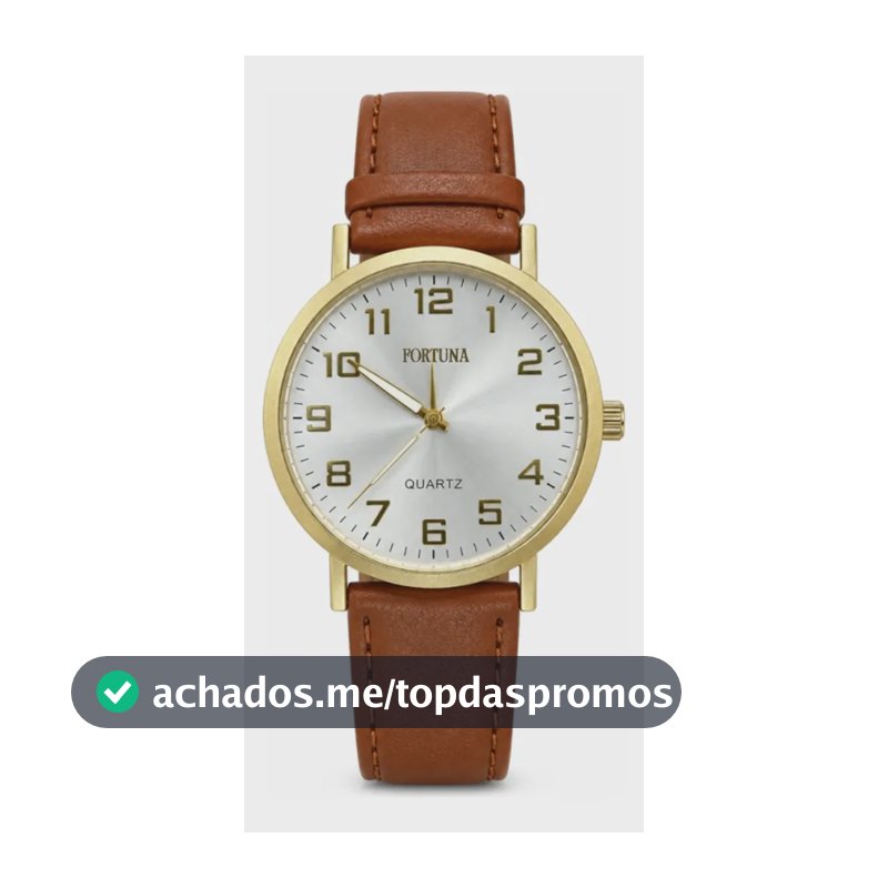 Relógio De Pulso Masculino Minimalista Old Money Fortuna Marrom Claro Cx Dourada Branco3