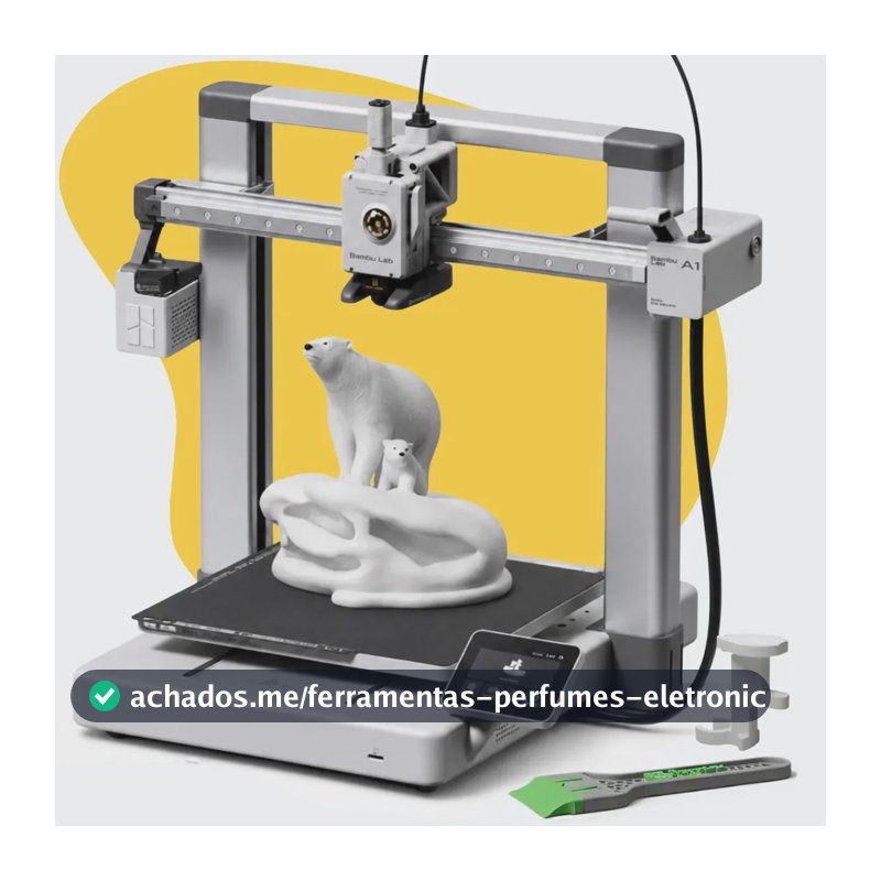 Impressora 3d Fdm Aberta A1 Bambu Lab Sem AMS + Porta Resíduos - Espátula - Chave Manutenção
