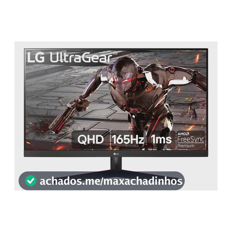 LG UltraGear Monitor Gamer 32"- VA 165Hz 1ms (MBR) QHD 2K (2560x1440) HDR10 AMD FreeSync, Preto - 32GN600
