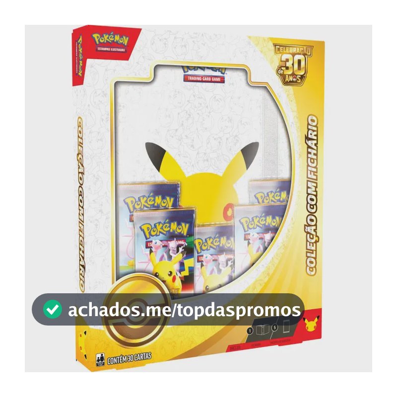 Box Pokémon Celebração 30 anos Coleção com Fichario