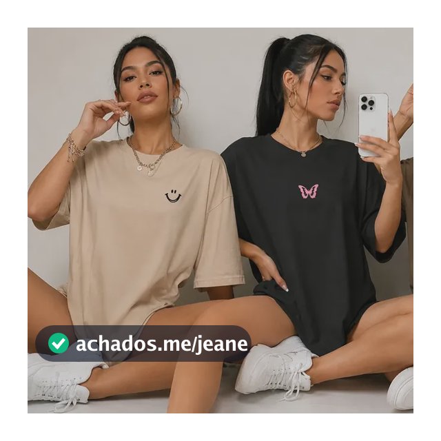 Kit De Camiseta Feminina Estampada Oversized 100% Algodão