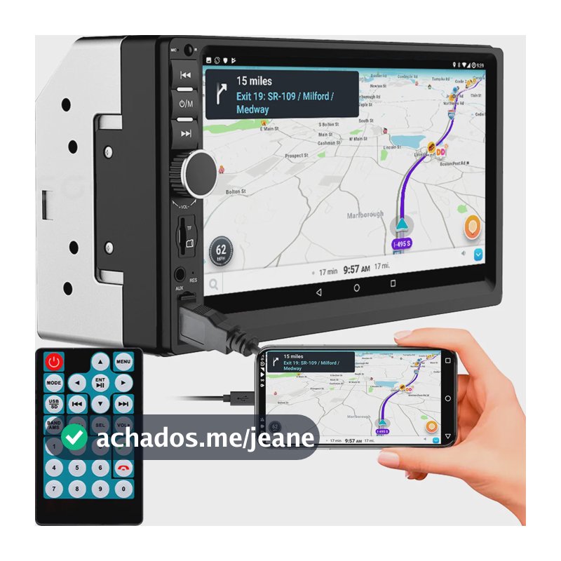 Central Multimídia First Option 7810h Com Espelhamento E Bluetooth Cor Preto