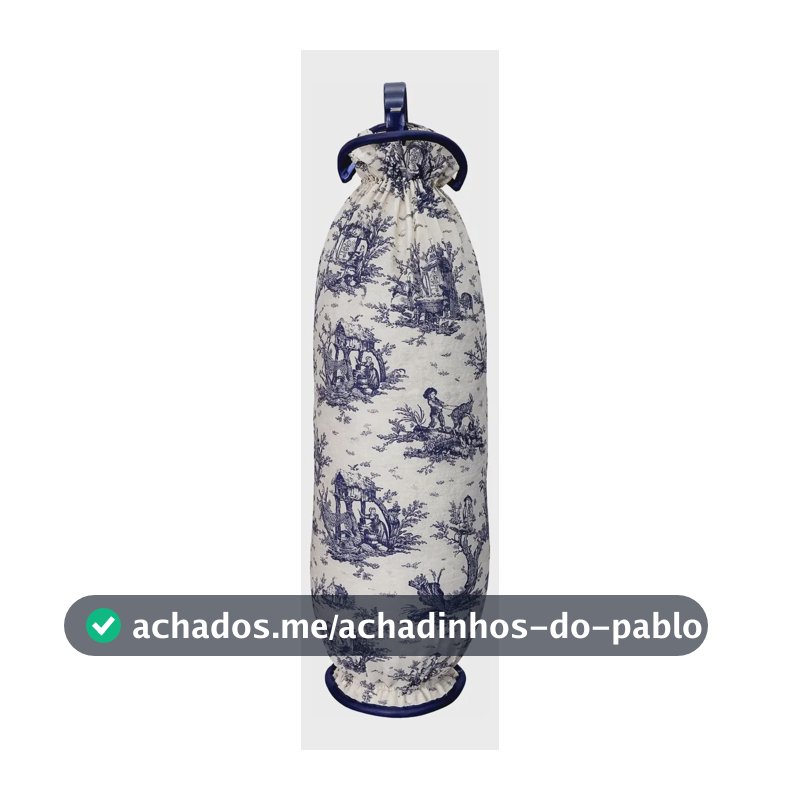 Puxa Saco Organizador De Sacolinhas Cozinha Toile De Jouy Azul-marinho Toile De Jouy