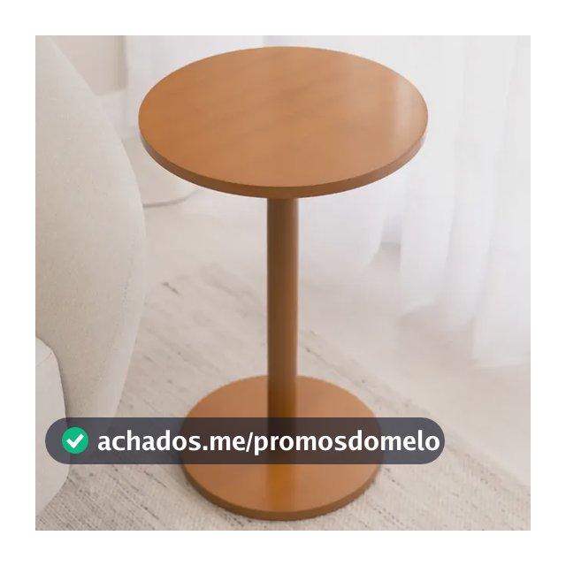 Mesa Lateral Amadeirada Redonda Marrom 34cm Luxo Apoio Marrom-claro