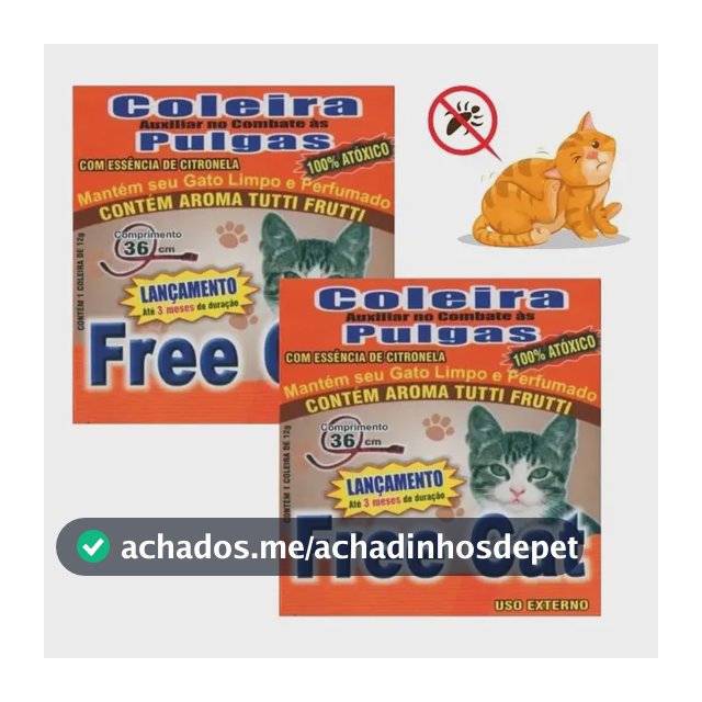 Kit 2 Coleira Antipulgas E Carrapatos Para Gato Free Cat Pet