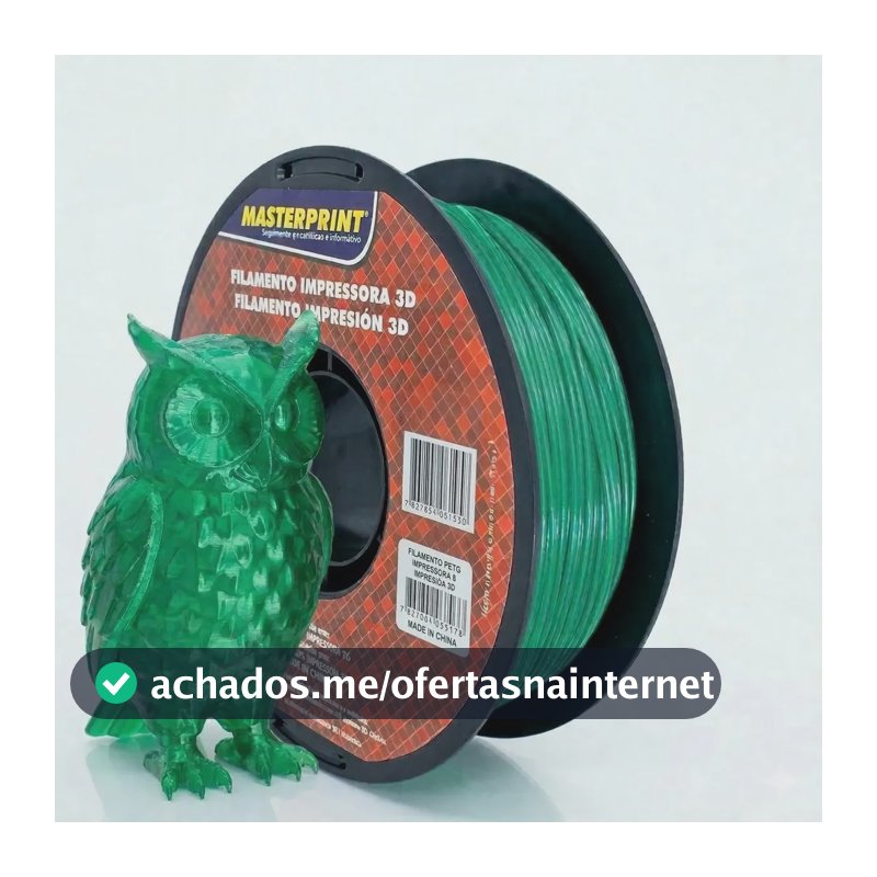 Filamento 3d Masterprint Petg 1.75mm 1kg Cores Cor Translucido Verde