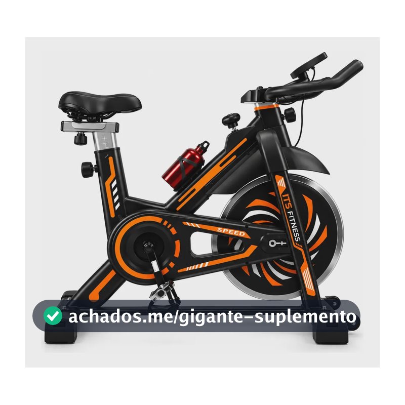 Bicicleta ergométrica spinning ITS Fitness Pro 818 cor preto laranja
