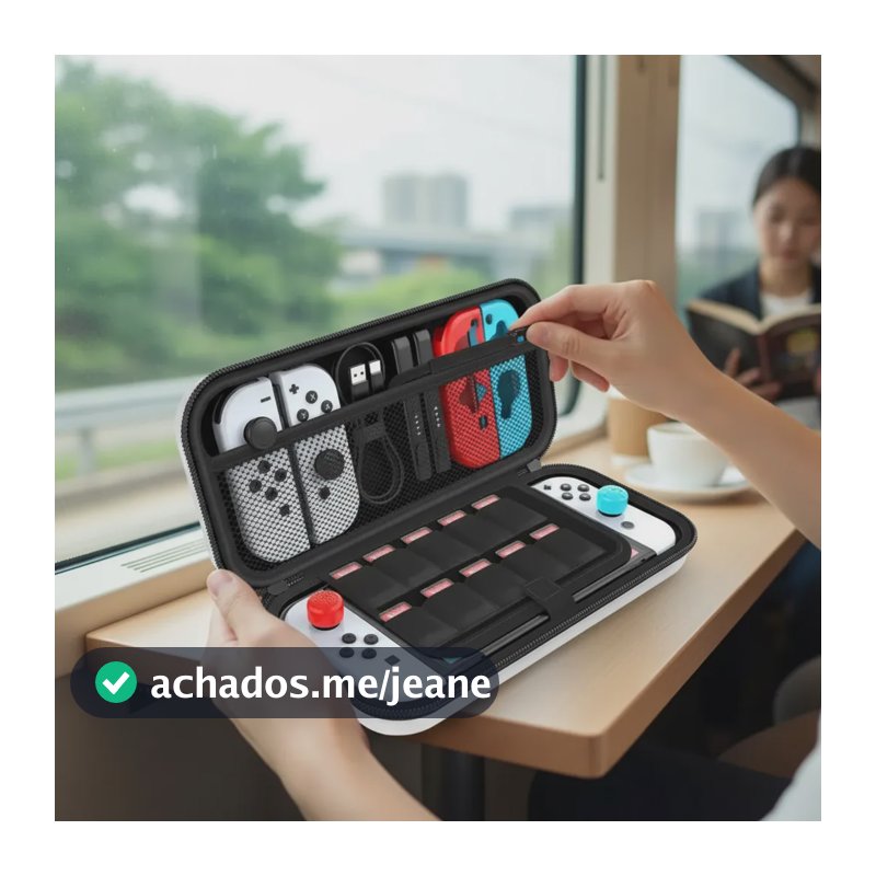 Case Nintendo Switch Eva Rígido Estojo Transporte Proteção Branco