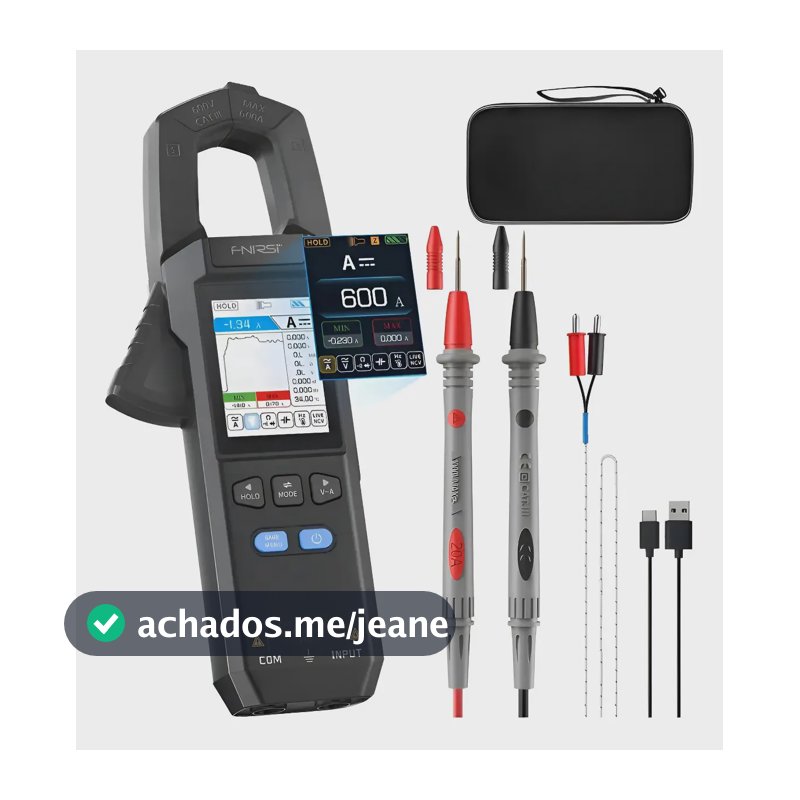 Alicate Amperímetro Digital Multimetro 600a Dc/ac + Baterias