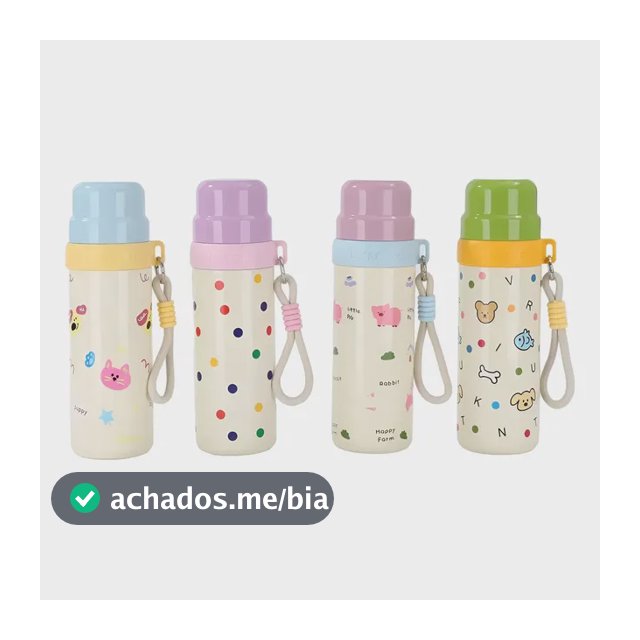 Garrafa Térmica Infantil 500ml Escolar Vacumm Alça + Copo
