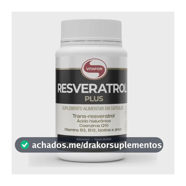 Resveratrol Plus 60 Cápsulas Vitafor Sem Sabor