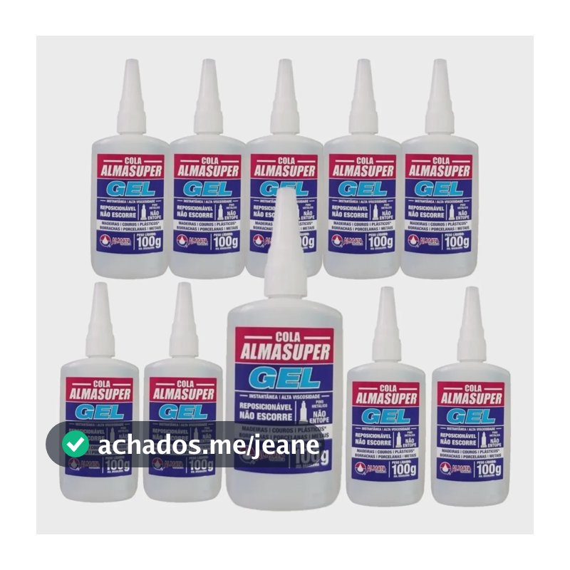Kit 10 Cola Gel Adesiva Instantânea Almasuper Almata 100g Transparente