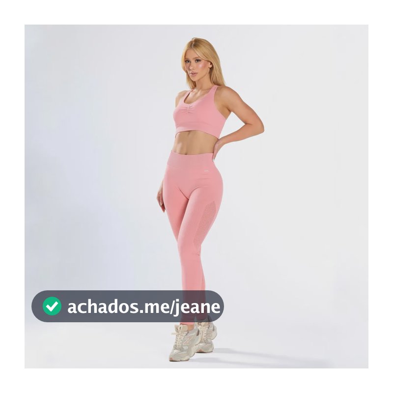 Conjunto Legging Selene + Top S/costura Academia Fitness Rosa M