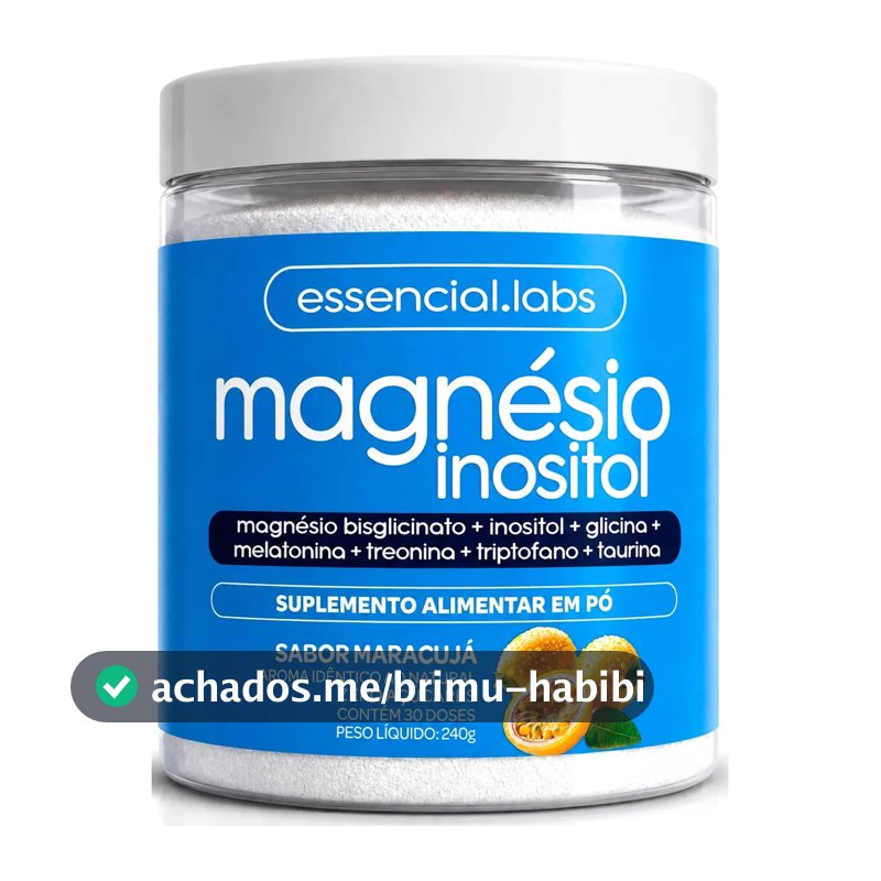 MAGNÉSIO INOSITOL - Fórmula Exclusiva com Magnésio Bisglicinato, Inositol, Glicina, Melatonina, Treonato, Triptofano e Taurina - 240g