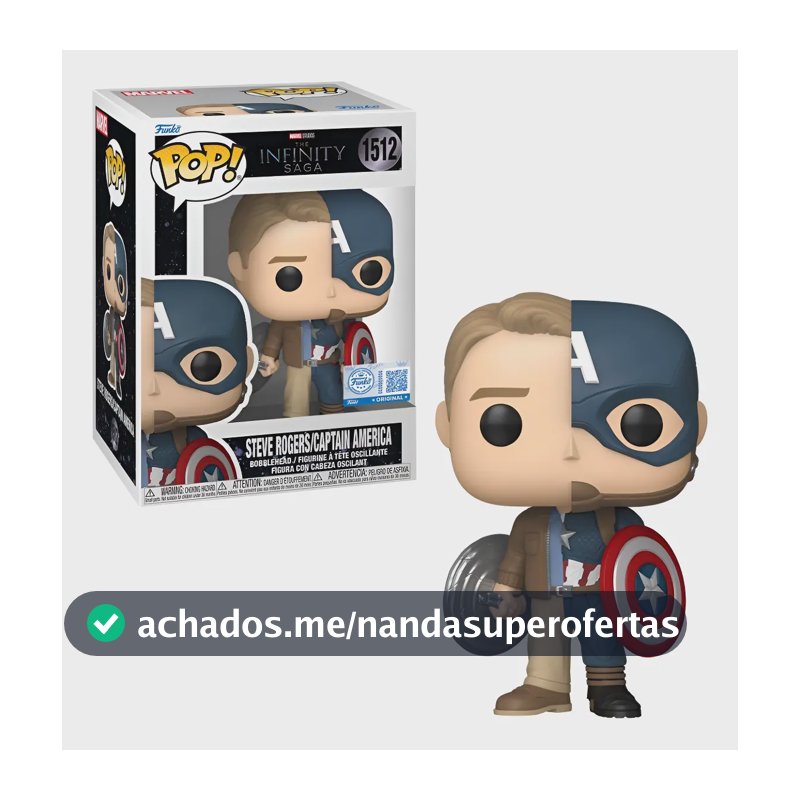 Boneco Funko Pop! Marvel Splits - Capitão América/steve