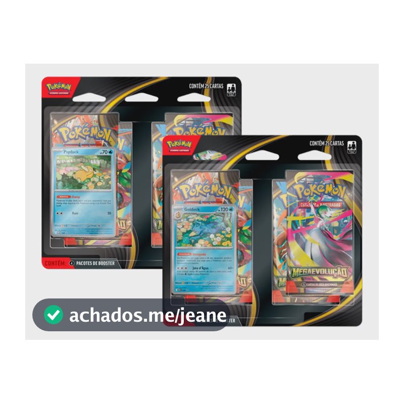 Kit 2 Blister Quadruplo Booster Pokémon Mega Evolução Tcg