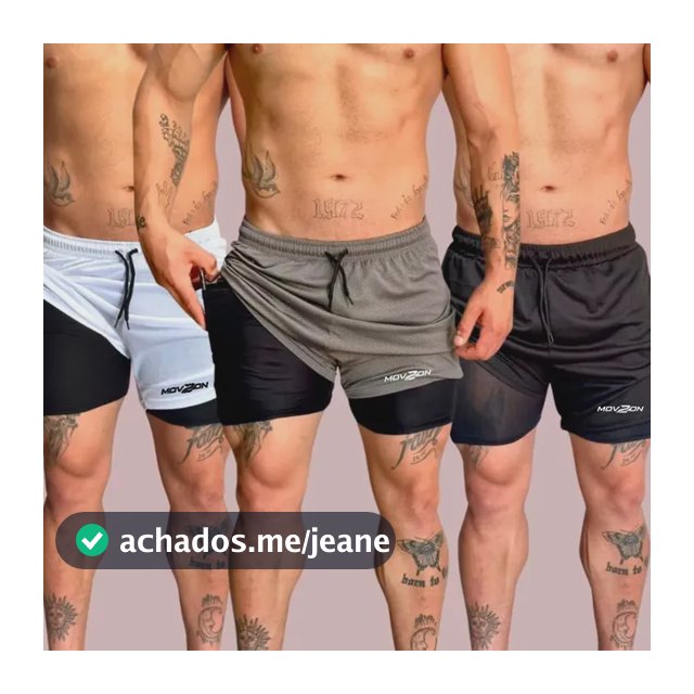 Kit 3 Shorts Masculino 2 Em 1 Dry Fit Academia Anti Odor