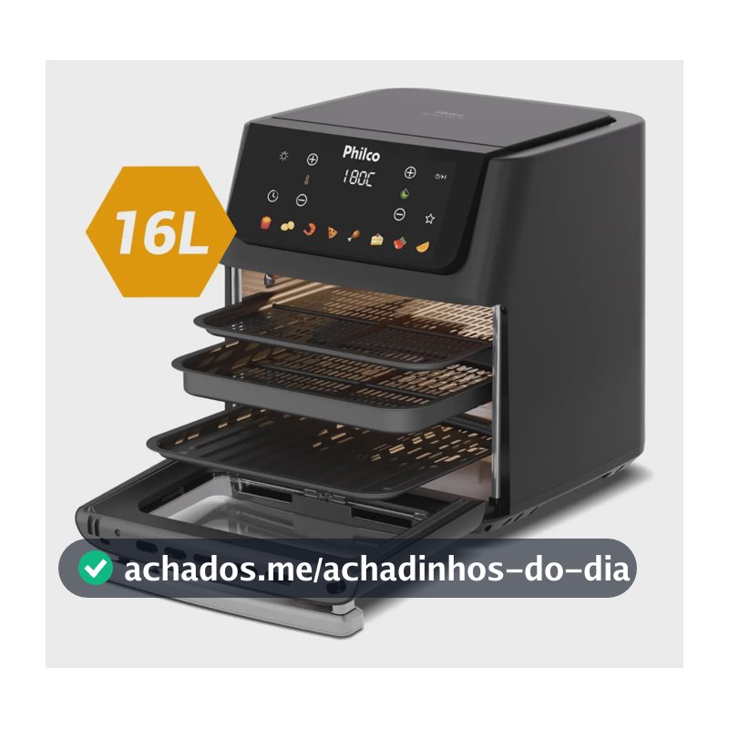Fritadeira Air Fryer Philco 16 Litros Paf16c Preto 220v
