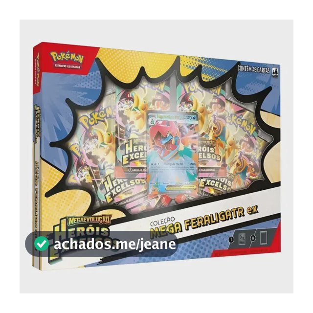 Cartas Pokémon Coleção Mega Feraligatr Ex C/49 Cards Copag