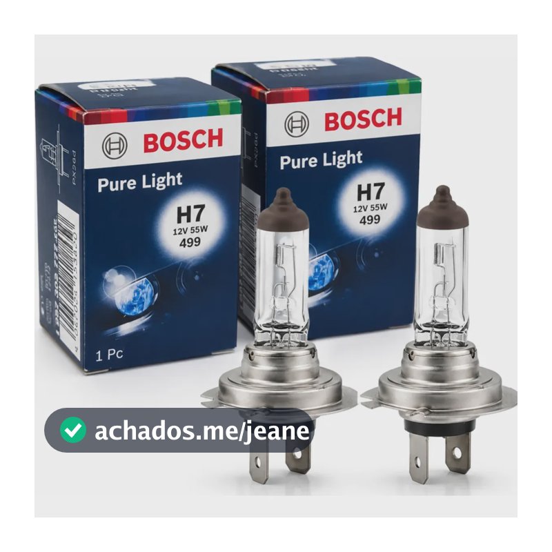 Par Lâmpadas Farol H7 Bosch Pure Light 12v 55w Original