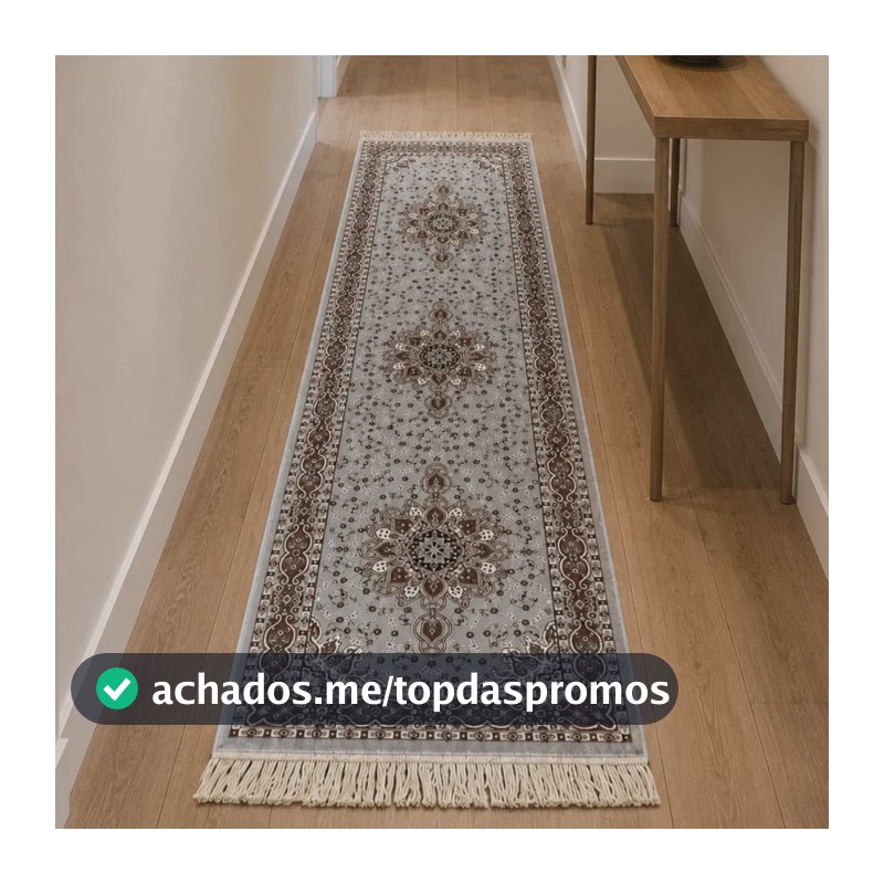Passadeira Trilho Persa Belga Indiano 66x210cm Tabriz Cor Marrom-claro Desenho Do Tecido Clássico
