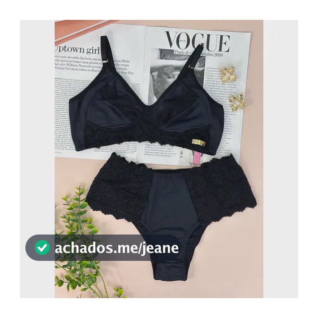 Conjunto Lingerie Plus Size Sutiã E Calcinha Alta Microfibra