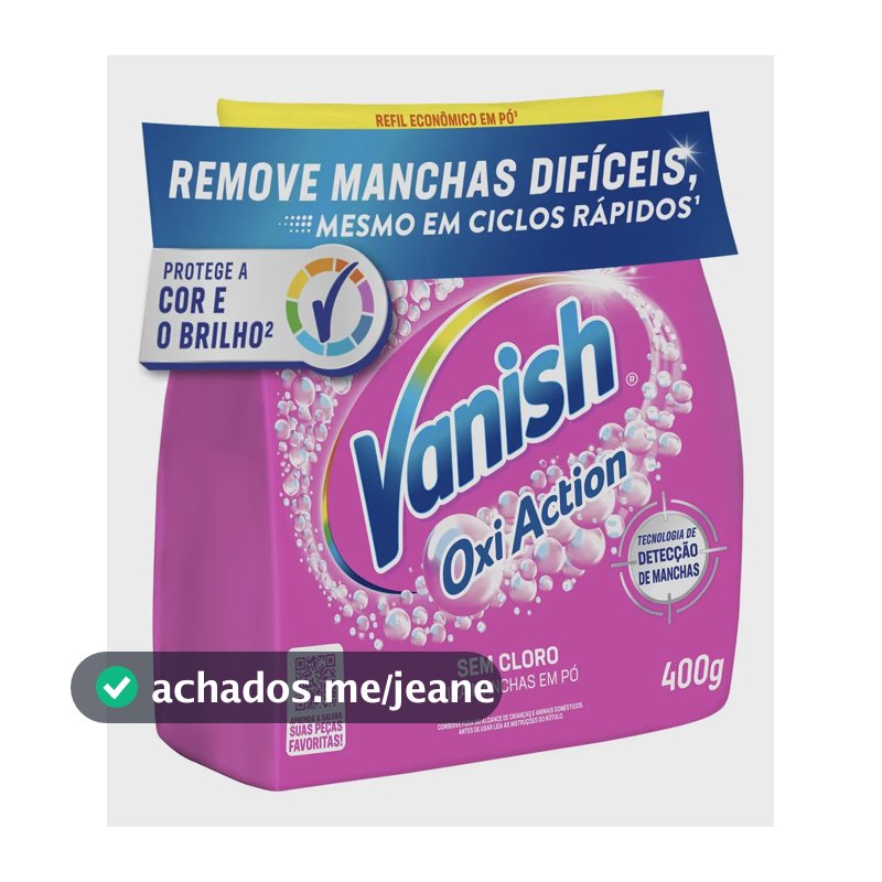 Tira Manchas em Pó Vanish Oxi Action para Roupas Coloridas Refil 400g