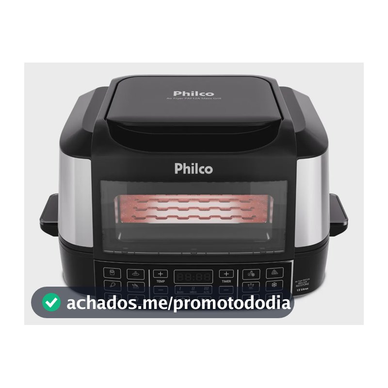 Fritadeira Air Fryer Philco Paf12a Preto Com Acabamento Em Inox