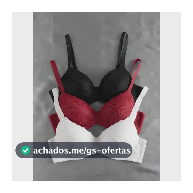 Kit 3 Sutiãs Com Bojo Rendado Com Alça Reforçada Revenda
