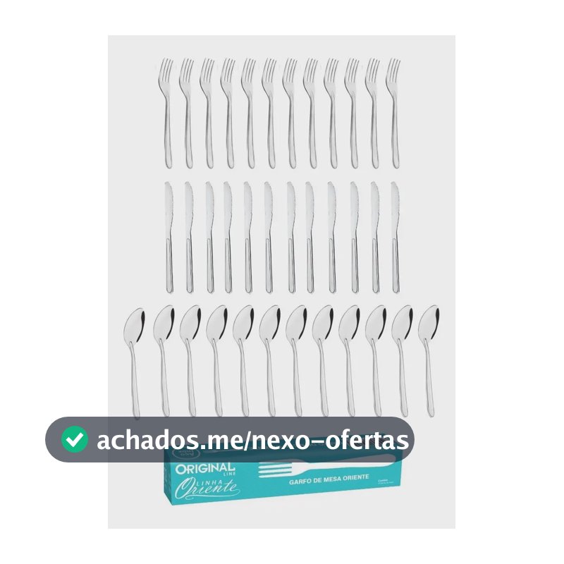 Jogo de Talheres Line Aço Inox 36 Peças Prateado