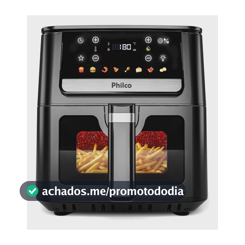 Air Fryer Philco 6,5L Visor Glass e Redstone 1700W PAF65A