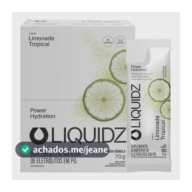 Liquidz® Eletrólitos Zero Açúcar Limonada Tropical 14 Sachês Limonada Tropical