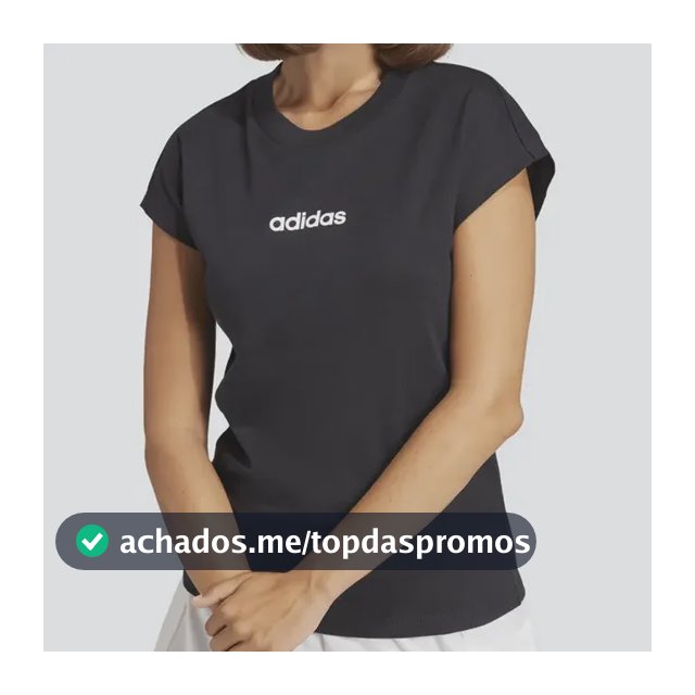 Camiseta adidas Logo Linear Feminina Preta