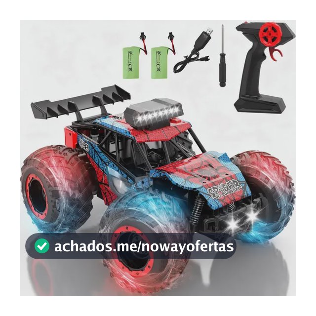 Carrinho Controle Remoto Homem Aranha Off-road Metálico