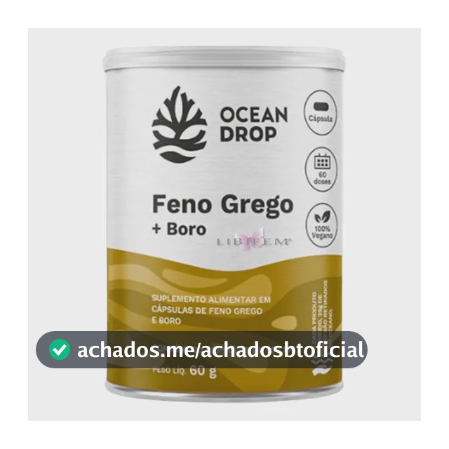 Feno Grego + Boro Libifem Ocean Drop Suplemento Feminino Feno Grego 120 Caps