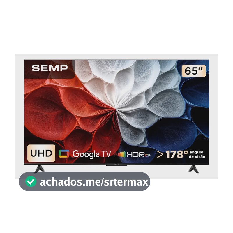 Smart Tv Semp 65 Polegadas Led Hva 4k S62 Wifi Bluetooth Google Tv 3 Hdmi Hdr10+ Dolby Audio 65s62