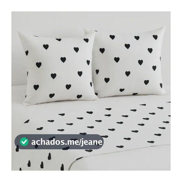 Peseira Algodão Percal Estampado Padrão+2 Capas De Almofadas