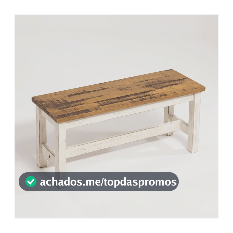Banco 110cm Farmhouse Madeira Maciça Branco