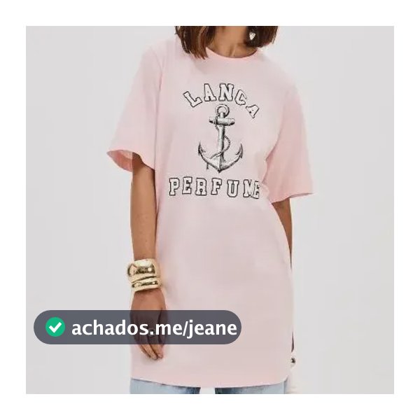 Vestido T-dress De Manga Curta Com Estampa Lança Perfume