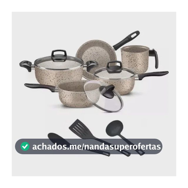 Jogo De Panelas 8 Peças Antiaderente Frigideira Tampa Vidro Marfim