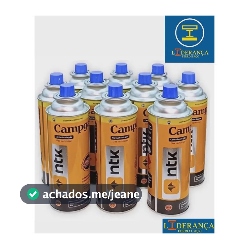 Kit 10 Latas Cartucho Refil Gás 227g Para Fogareiro Maçarico Liderança