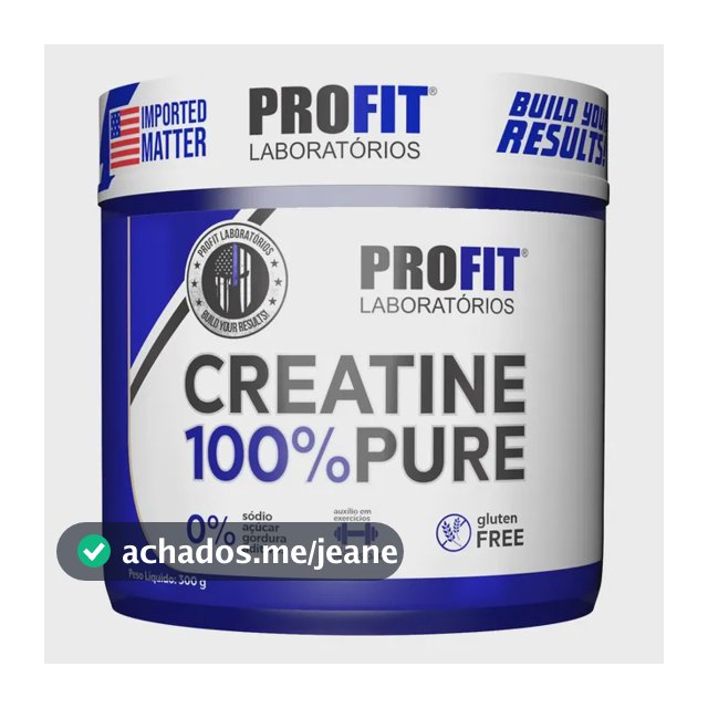 Suplemento Creatina Pote 300g Em Pó Profit Laboratórios Sem Sabor